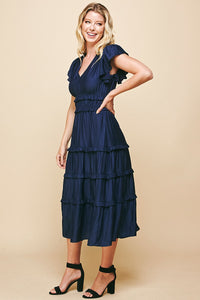 V-Neck Tiered Maxi Dress