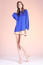 Load image into Gallery viewer, Washed Poly Silk Twisted Neck Long Sleeve Top
