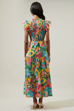 Load image into Gallery viewer, Lanai Multi Tropics Sunfire Smocked Bodice Dress
