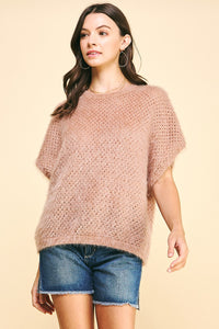 Brushed Crochet Sweater