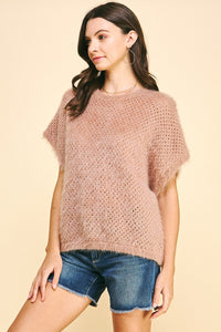 Brushed Crochet Sweater