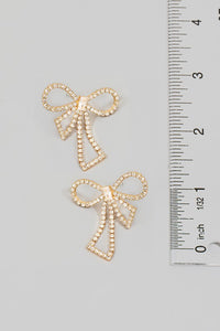 Pave Ribbon Stud Earrings