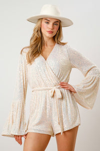 Sequin Belted Romper