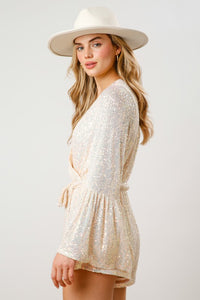 Sequin Belted Romper