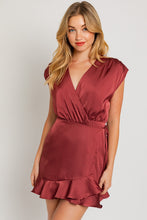 Load image into Gallery viewer, Satin Wrap Dress
