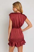 Load image into Gallery viewer, Satin Wrap Dress
