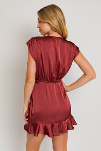 Satin Wrap Dress