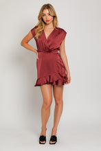 Load image into Gallery viewer, Satin Wrap Dress
