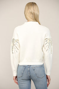 Mock Neck Sequin Sweater