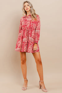 Printed Button Down Dress