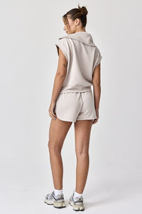 Blake Half Zip Cropped Sweatshirt and Shorts Set