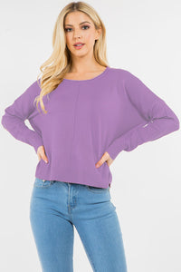 Seam Front Round Neck Pullover