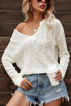 Load image into Gallery viewer, Loose Off Shoulder Knit Crochet Casual Sweater Top
