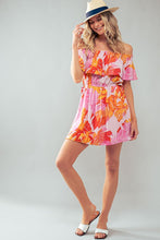 Load image into Gallery viewer, Off Shoulder Tropical Print Dress
