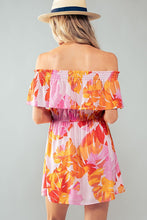 Load image into Gallery viewer, Off Shoulder Tropical Print Dress
