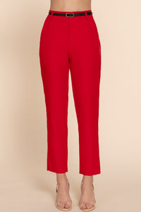 Classic Woven Pants With Belt