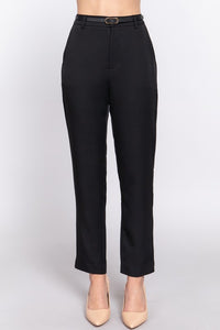 Classic Woven Pants With Belt