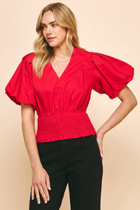 Short Sleeve Woven Blouse