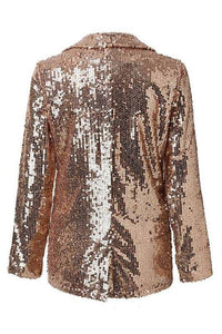 Sequin Metallic Long Sleeve Coat