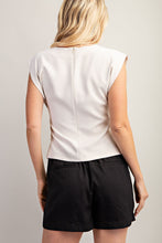 Load image into Gallery viewer, Round Neck Waist Pleated Top
