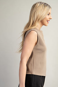 Meghan Sleeveless Mock Neck Knit Top