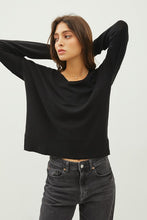 Load image into Gallery viewer, V-Neck Dropped Shoulder Long Sleeve Sweater
