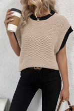 Load image into Gallery viewer, Beige Contrast Batwing Sleeve Sweater Top
