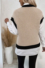 Load image into Gallery viewer, Beige Contrast Batwing Sleeve Sweater Top
