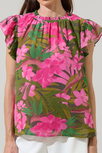 Dandi Floral Veda Cap Sleeve Top