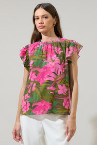 Dandi Floral Veda Cap Sleeve Top