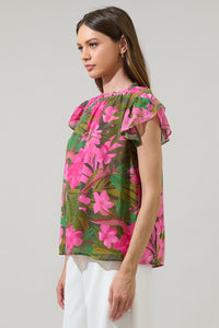 Dandi Floral Veda Cap Sleeve Top