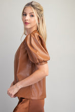 Load image into Gallery viewer, Split Neckline With Puff Sleeves Top
