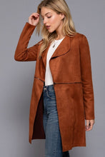 Load image into Gallery viewer, Long Sleeve Faux Suede Long Jacket
