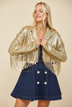 Load image into Gallery viewer, Sequins Fringed Blazer
