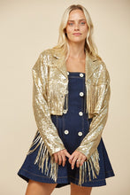 Load image into Gallery viewer, Sequins Fringed Blazer
