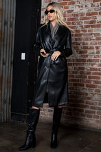 Load image into Gallery viewer, Luxurious Faux Leather Trench Coach With Belt
