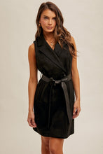 Load image into Gallery viewer, Leather Belt Suede Longline Vest Dress
