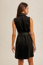 Load image into Gallery viewer, Leather Belt Suede Longline Vest Dress
