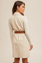 Load image into Gallery viewer, Leather Belt Suede Longline Vest Dress
