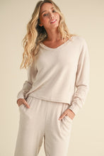 Load image into Gallery viewer, Brushed Hacci Long Sleeve V Neck Top
