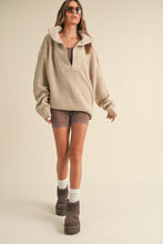 Load image into Gallery viewer, Oversized Half Zip Knit Sweater
