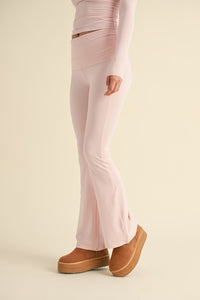 Soft Knit Foldover Flare Pants