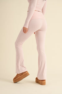 Soft Knit Foldover Flare Pants