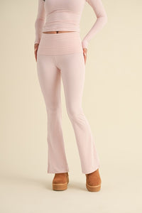 Soft Knit Foldover Flare Pants