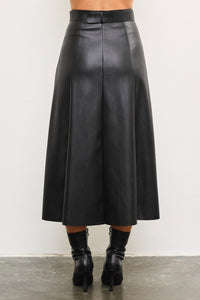 Belted Flare Cut Edge Skirt