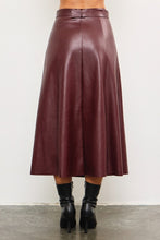 Load image into Gallery viewer, Belted Flare Cut Edge Skirt
