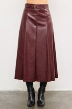 Load image into Gallery viewer, Belted Flare Cut Edge Skirt
