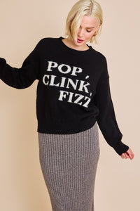 Pop, Clink, Fizz Novelty Pullover Sweater