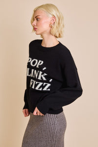 Pop, Clink, Fizz Novelty Pullover Sweater