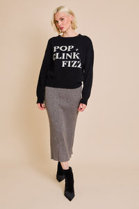 Pop, Clink, Fizz Novelty Pullover Sweater